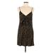 Zara Casual Dress - A-Line V Neck Sleeveless: Brown Leopard Print Dresses - New - Women's Size Medium