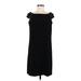 Laundry by Design Casual Dress - Shift Boatneck Short sleeves: Black Solid Dresses - Women's Size 6