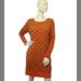 Michael Kors Dresses | Michael Kors Orange Gold Chain Pattern M Dress | Color: Gold/Orange | Size: M