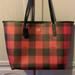 Coach Bags | New Beautiful Buffalo Plaid City Tote By Coach | Color: Black/Red | Size: Os