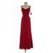 Morgan & Co. Cocktail Dress - Formal V Neck Sleeveless: Burgundy Solid Dresses - New - Women's Size 3