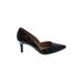 Abella Heels: D'Orsay Stiletto Minimalist Black Solid Shoes - Women's Size 9 - Pointed Toe