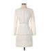 Club Monaco Casual Dress - Mini High Neck Long sleeves: Ivory Solid Dresses - Women's Size 00