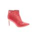 Louise Et Cie Ankle Boots: Red Print Shoes - Women's Size 7 1/2 - Pointed Toe