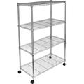 YSSOA 4-Tier Heavy Duty Storage Shelving Unit 1000Lb Capacity Chrome 35.43 D x 17.72 W x 61.02 H inch