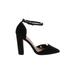 ASOS Heels: D'Orsay Chunky Heel Cocktail Party Black Solid Shoes - Women's Size 4 - Pointed Toe