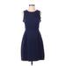 Old Navy Casual Dress - A-Line High Neck Sleeveless: Blue Solid Dresses - Women's Size Small