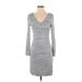 Banana Republic Casual Dress - Sweater Dress: Gray Marled Dresses - Women's Size Small Petite