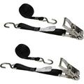 Stainless Steel Ratchet Strap Tie Down 1 Inch Wide X 10 Foot Long Black Tie Down Strap Stainless Steel Ratchet S Hook Tie Downs Dependable Straps to Secure Cargo 2 Pack