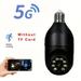 HD 1080P Indoor Wifi E27 Bulb Camera 2.4/5G Dual Frequency IP Camera Support Alex And Google Home Smart Home Security Video Surveillance Network PTZ Camera Support Two-Way Audio Motion Detection An