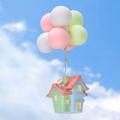 Guolarizi Miniature Fairy Garden Stone Balloon House Resin House Fairy Cottage House Micro Home Decoration For Kids