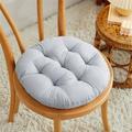 IMossad Soft Round Chair Pad Solid Color Thicken Removable Non-Slip Dining Room Indoor Outdoor Chair Cushions Seat Pad Chair Pad with Ties for Soft Chair Cushion for Office Chair Car Gray