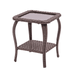 Belord Patio Wicker Side Table Outdoor Rattan End Table with Glass Top and 2-Tier Storage Shelf for Deck Porch Garden Backyard