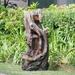 17.5x15.5x39.5 Indoor Outdoor Tree Trunk Fountain Polyresin Rusitic Floor Standing Waterfall Fountain with Light Natural Water Feature for Garden Lawn Porch Yard