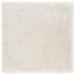 SAFAVIEH Luxe Paxton Solid Plush Polyester Shag Area Rug Bone 8 x 8 Square