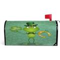 senya Green Frog St.Patrick s Day with Clover Leaf Large Mailbox Cover Post Box Cover Garden Yard Decor for Outside Oversized