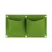 Lilgiuy Hanging Planting Grow Bags 2 Pockets Vertical Wall Mount Planter Garden Hanging Grow Bags Pouch Gardening Planter Pocket for Indoor Outdoor Garden Decoration Green