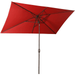 Rectangular Patio Umbrella 6.5 ft. x 10 ft. with Tilt Crank and 6 Sturdy Ribs for Deck Lawn Pool in RED