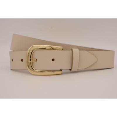Ledergürtel ANNAMATONI, Damen, Gr. 80, beige (sand), Rindsleder, unifarben, casual, Gürtel, mit goldener Schließe Image