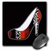 3dRose I Love Shoes - Animal Print High Heel Shoe - Red Cheetah and Zebra Mouse Pad 8 by 8 inches