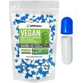 XPRS Nutra Size 0 Empty Capsules - 500 Count Empty Vegan Capsules - Vegetarian Empty Pill Capsules - DIY Vegetable Capsule Filling - Veggie Pill Capsules Empty Caps (Blue/White)