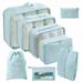 SKtetyds 8 Pcs Packing Cubes Clothes Shoes Cosmetics Toiletries Storage Bags Blue