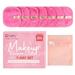 Orighty Makeup Remover Cloths 7-Day Set Premium & Reusable Makeup Remover Pads Erase Makeup With Just Water Makeup Set For Eyes Lips Foundation and more Ideal Choice For Women (Pink)