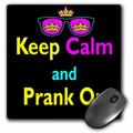 3dRose CMYK Keep Calm Parody Hipster Crown And Sunglasses Keep Calm And Prank On Mouse Pad 8 by 8 inches