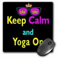 3dRose CMYK Keep Calm Parody Hipster Crown And Sunglasses Keep Calm And Yoga On Mouse Pad 8 by 8 inches