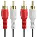 Fosmon (6 FT) 2RCA Male to 2RCA Male Stereo Audio Cable Composite Audio [Right/Left] 2 RCA Plug M/M Connector Red & White for A/V Reciever Amplifier Projector Home Theater and More