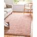 Unique Loom Davos Shag Rug Dusty Rose 4 1 x 6 1 Rectangle Solid Comfort Perfect For Living Room Bed Room Dining Room Office