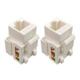 2Pcs RJ45 Cat6 Keystone Jack Insert Punch Down Keystone Jack Adapter White