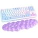 Cloud Wrist Rest Keyboard White Cloud Palm Rest with PU Leather Memory Foam Cute Keyboard Rest for Wrist Support and Arm Rest Desk Cloud Wrist Pad for PC Gaming/Hand Cushion/Computer/Office