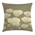 Floral Throw Pillow Cushion Cover Pastel Beige Toned Flower Blooms Floret Buds Essence Elegance Themed Artsy Illustration Decorative Square Accent Pillow Case 18 X 18 Inches Taupe by Ambesonne