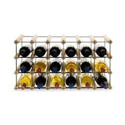 PROREGAL Modulares Weinregal VINOTECA MOD METAL | HxBxT 32,5x62,5x24,5cm | 6x3 Flaschen | Massives Kiefernholz | Natur | Flaschenregal Image