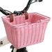 GRANNY SAYS Kids Bike Basket Front Bicycle Bike Baskets for Kids Small Wicker Bike Basket for Boys and Girls 9.75 x 7 x 6 Pink