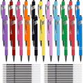 RETON 22 Pieces Capacitive Stylus Pen Retractable Ballpoint Pen With Stylus Tip 2 In 1 Ballpoint Pen Stylus Pen Black Ink With 22 Refills For Touchscreen Phone Tablet Stationary Office Supplier Home