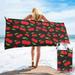 Yibo Red Cherry Pattern Soft Sand Free Pool Bath Outdoor Travel Towel for Camping Swimming Yoga Sports Girl Women Men Adults