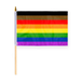 AGAS Philadelphia Rainbow Pride POC Stick Flag 12x18 inch Flag on a 24 inch Wooden Flag Stick - Sewn Edges Fade Resistant Polyester - Philly Pride Handheld Stick Flag