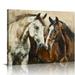 COMIO Horse Decor Horse Gifts Canvas Wall Art Wall Decor Vintage Country Horse Stuff Framed Poster Artwork Prints Pictures for Home Farmhouse Bathroom Kitchen Bedroom Living Room