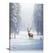 Nawypu Reindeer Decor Deer Canvas Wall Art Elk Pictures Snowy Winter Forest Artwork Scenic Nature Print Animal Poster Christmas Wall Decorations for Farmhouse Home Living Room