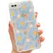 Compatible with iPhone 8 Plus/iPhone 7 Plus Case Cute Cartoon Floral Butterfly Design for Women Girls Aesthetic Kawaii Slim Soft TPU Transparent Cover for iPhone 7/8 Plus 5.5 inch (Blue)
