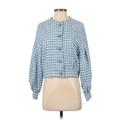 ASOS Jacket: Blue Houndstooth Jackets & Outerwear - Women's Size 4