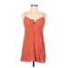 Skylar + Madison Casual Dress - Mini Plunge Sleeveless: Orange Dresses - Women's Size Medium