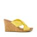 TOMS Women's Yellow Serena Cork Wedge Sandals, Size 11