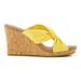 TOMS Women's Yellow Serena Cork Wedge Sandals, Size 6.5