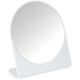 Wenko - Miroir rond Salle de bain Marcon, Petit Miroir sur pied à poser, Plastique, Ø17 cm, blanc