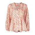 See by Chloé, Blouses & Shirts, female, Orange, L, Silk Blouse with All-Over Print