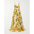 Dolce & Gabbana - Floral-print Silk-chiffon Maxi Dress - Yellow