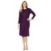 Plus Size Women's Cable Sweater Dress by Jessica London in Dark Berry (Size 14/16)